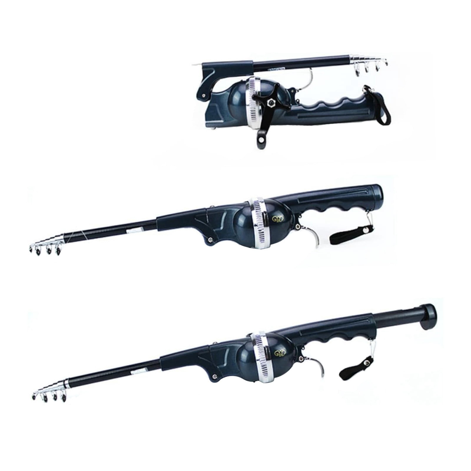 Blissfish Folding Fishing Rod Fishing Gear Fishing Rod and Reel Foldable Glass Fiber Fishing Rod Built in Fishing Reel with 80m Line Travel