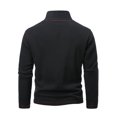 thumbnail image 4 of Ediodpoh Chandail à Col Roulé pour Homme, Chaud, Automne et Hiver, Double, avec Fermeture Éclair Colorée, Manteau, Chandails pour Homme, Noir, G, 4 of 5
