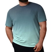 Ketyyh-chn99 Undershirt Hommes Solid Color Basic Shirt Tops T-shirt à manches courtes pour adulte Soft Cotton Classic Fit Blue,7XL