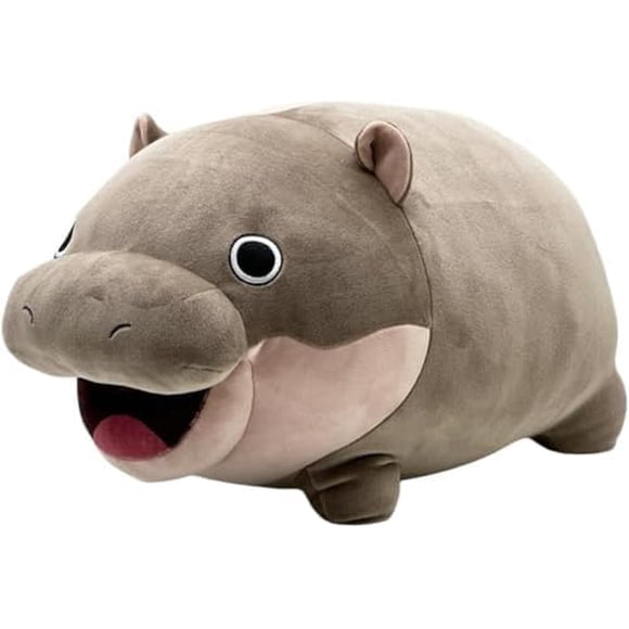 Moo Deng Plush Toys, MooDeng Hippo Stuffed Animals, MoooDeng Hippopotamus Plushie Doll, Cute Soft Stuffed Pillow for Kids Fans Christmas Birthday Gift (Grey) Grey Grey