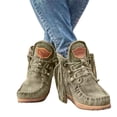 thumbnail image 2 of Nouvelles Bottines Rétro en Daim pour Femmes Chaussures de Luxe Mates avec Franges Chaussures de Mode Rétro en Daim Chaussures de Luxe Mates avec Franges Bottines à la Mode pour Femmes (Noir 43), 2 of 2