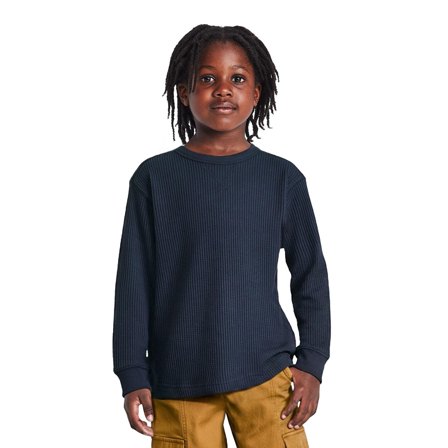 T-shirt à manches longues en tricot gaufré George pour garçons