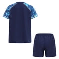thumbnail image 2 of Sxiwei Kids Boys Two Pieces Rash Guard Swimsuit Short Sleeve Shirt Top with Shorts Sets Navy Blue XXL, 2 of 7