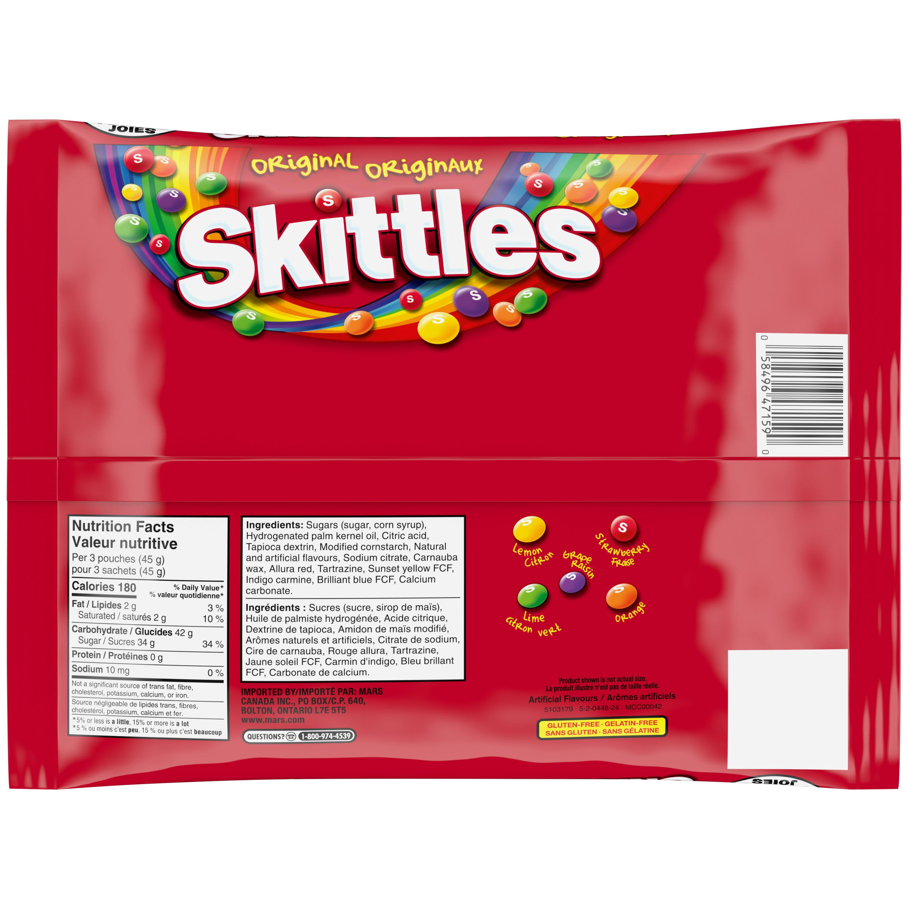 SKITTLES, Paquets de bonbons fruités de taille amusante d’Halloween, 20 unités