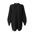 thumbnail image 4 of 2025 Women Mid Length Raglan Pullover SweaterSolid Color Hoodies Sleeve Sweater Solid Color Long Sleeve Zip Turtleneck Sweater, 4 of 5