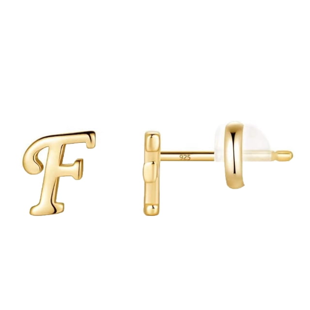 XZNGL Gold 26 Alphabet Stud Earrings With Gold Plated Finish Womens Earrings