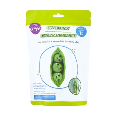 UNIQUE CREATIV CRAFT Crochet Key Ring Kit - Pea Pod, 1 pc, Age 8+, Intermediate, 5 × 13.5 cm (5.3 in)