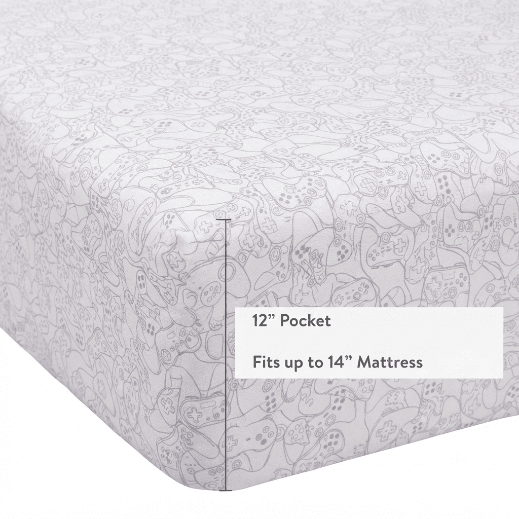 Mainstays Kids 220TC Cotton Gamer Double, 4 Piece Sheet Set