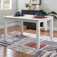 thumbnail image 2 of Pemberly Row Table de Salle à Manger Rectangulaire Décontractée en Bois Hauteur pour 6 en Blanc, 2 of 7