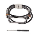 thumbnail image 1 of Watch Bracelets, Comfortable Skin Friendly Easy Install Exquisite Retro Leather Strap  For Mi Band 6 Smartwatch Black And Black, 1 of 8