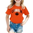 thumbnail image 4 of T-shirt à Manches Courtes pour Filles de la Fête du Canada, Col Rond d'Été, Coupe Décontractée, Chandails de Base, 4 of 4