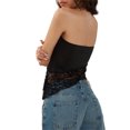 thumbnail image 3 of Fortune Haut Tube en Dentelle pour Femme Sans Bretelles Transparent Court Coupe Ajustée Hauts, 3 of 6