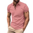 thumbnail image 1 of FhsagQ Men's Shirts Men Shirts Tops Short Super Fit Men'S Spring and Autumn Casual Button down Solid Color Shirt Short Sleeve Sleeve Shirt Men's Shirts Tops Watermelon Red S, 1 of 8