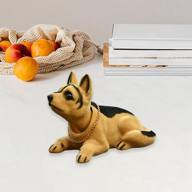Cute Bobble Head Dogs Figurine Model Simulation Shaking Head Dog Nodding Dog for Sheepdog