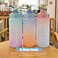 thumbnail image 3 of 2L Purple Gradient Matte Plastic Water Bottle with Soft Straw & One-Button Open - Portable Handle Design for Outdoor Sports, Gym, Camping, Travel - Leak-Proof, Modern Style Large Capacity Hydration, 3 of 7