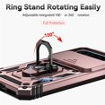 thumbnail image 4 of KOMI Designed for Google Pixel 9 Pro, Military-Grade Drop-Proof Case with Sliding Camera Cover and Ring Kickstand, Heavy Duty Shockproof Full Body Protective Phone Case, Rose Gold, 4 of 5