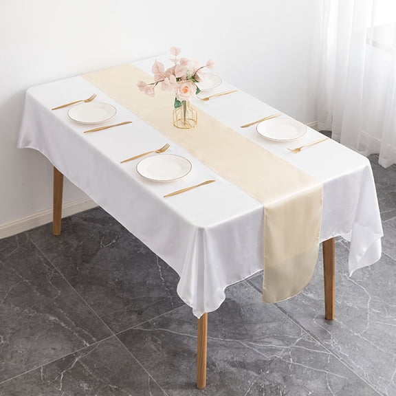 MYG for Elegant Satin Table Runner 27x275cm - Rectangle Polyester Table Cloth for Wedding, Banquet, Party, Home Dining Decor - Multiple Colors Available