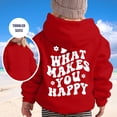 thumbnail image 2 of PMVFHDE Liquidation Chandails en Molleton Mignons à Capuche pour Filles Manches Longues Sweat à Capuche Graphique Pulls Mignons pour Enfants Vêtements pour Filles Rouge, 140, 2 of 5