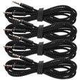 thumbnail image 1 of 4 Pcs Câble Audio Professionnel 3.5mm Mâle à Mâle Câble en Nylon Câble Auxiliaire, 1 of 7