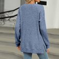 thumbnail image 4 of yoeyez Tunique en Tricot pour Femmes, Chandails à Manches Torsadées Patchwork, Col Ras du Cou Raglan, Chemises à Manches Longues, Hauts Mode Automne 2024, Bleu, M, 4 of 7