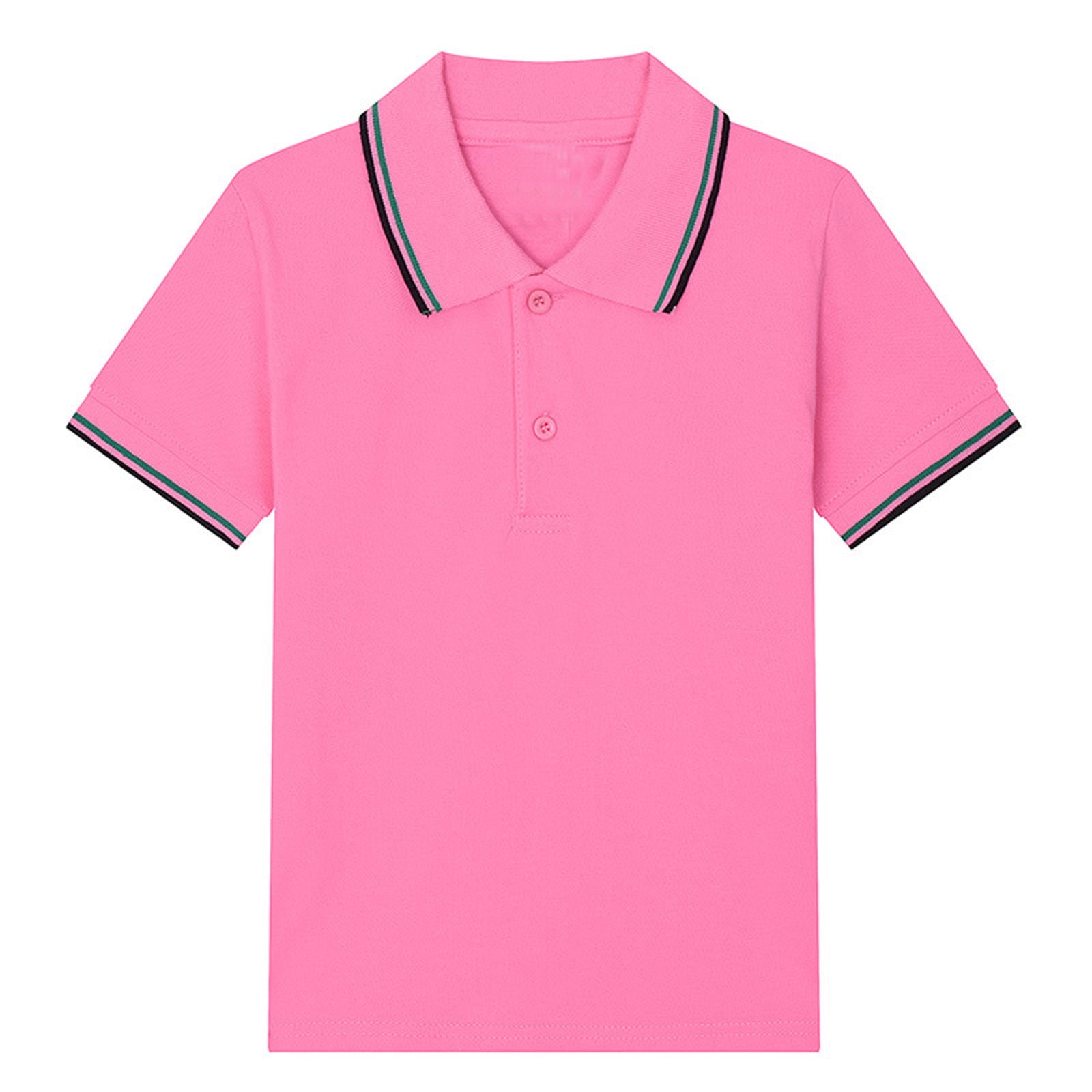Polos pour Garçons Chemises Unies d'Uniforme Scolaire Chemise Boutonnée Garçons Polo à Manches Courtes Garçons 6-7 Ans Mode Garçons