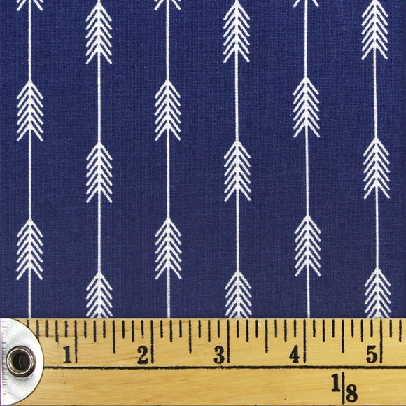 FABRIC CREATIONS Fat Quarter 45 × 53 cm (18 × 21 in) Navy with White Arrows, 18x21