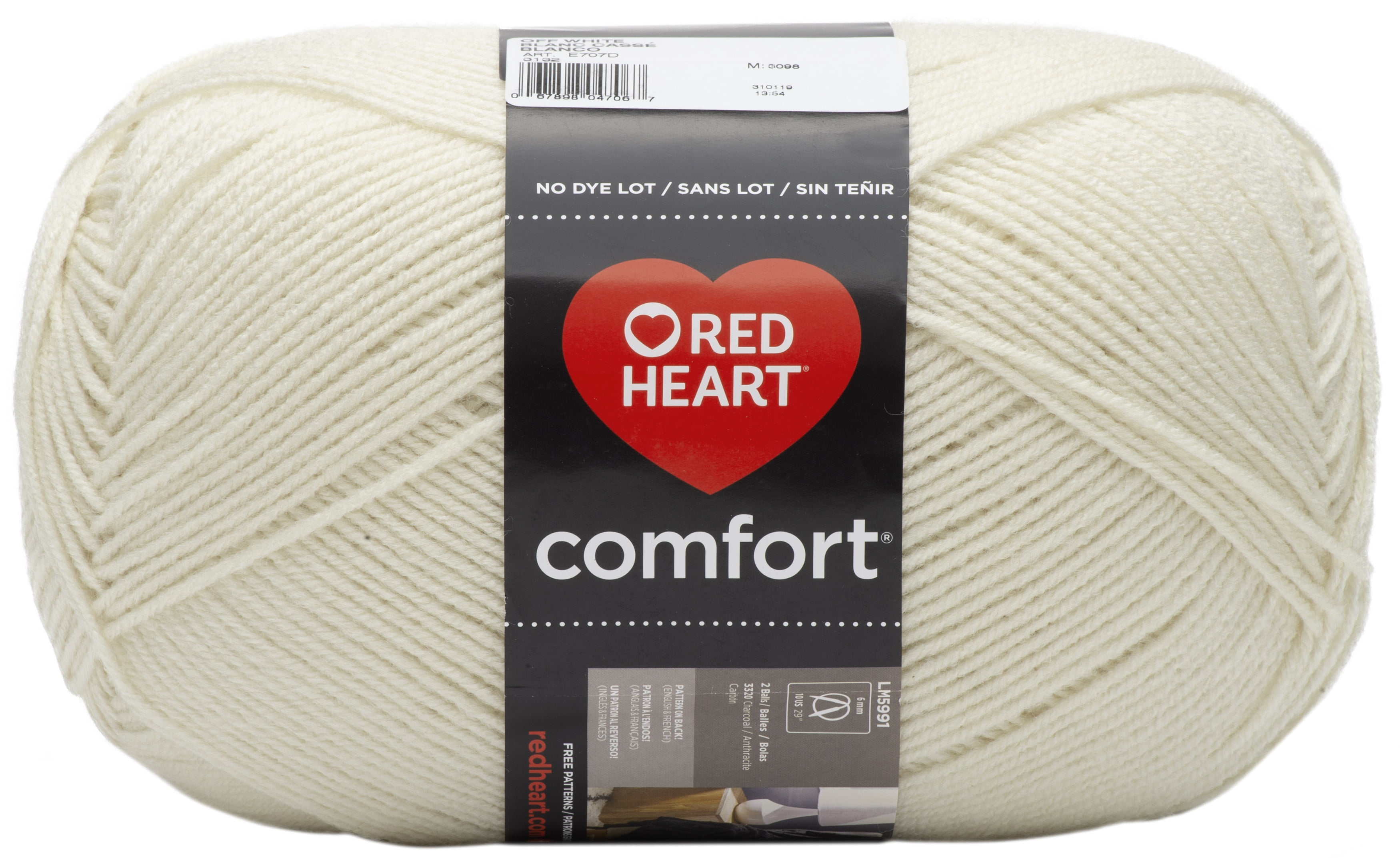 Red Heart® Comfort® Yarn, Solid, Acrylic #4 Medium, 16oz/454g, 867 Yards