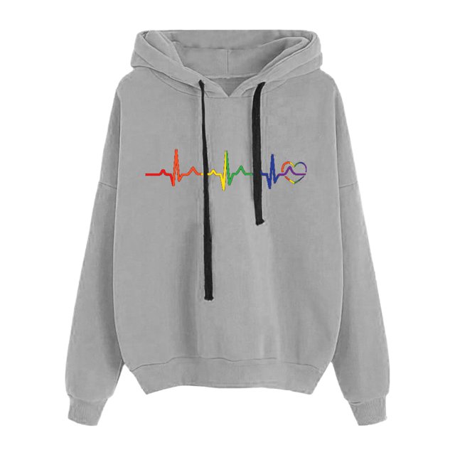 WEAIXIMIUNG Sweatshirts Graphiques pour Femmes Vintage Pull Décontracté Imprimé à Manches Longues avec Capuche