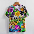thumbnail image 4 of Geometry Dash Women's T-Shirt Print Graphic Tee Stylish Blouse Trendy Shirt Small, 4 of 8