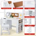 thumbnail image 3 of YUSAZENS Study Desk and Chair Set with Bookshelf, Bulletin Board & Cabinets, Ideal Learning Desk for Ages 3-8, Great for Homework & Playtime Activities, 3 of 7