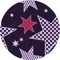thumbnail image 1 of Ahgly Company Tapis Rond Lavable en Machine Intérieur Transitionnel Violet Profond, 5 Pieds Rond, 1 of 7