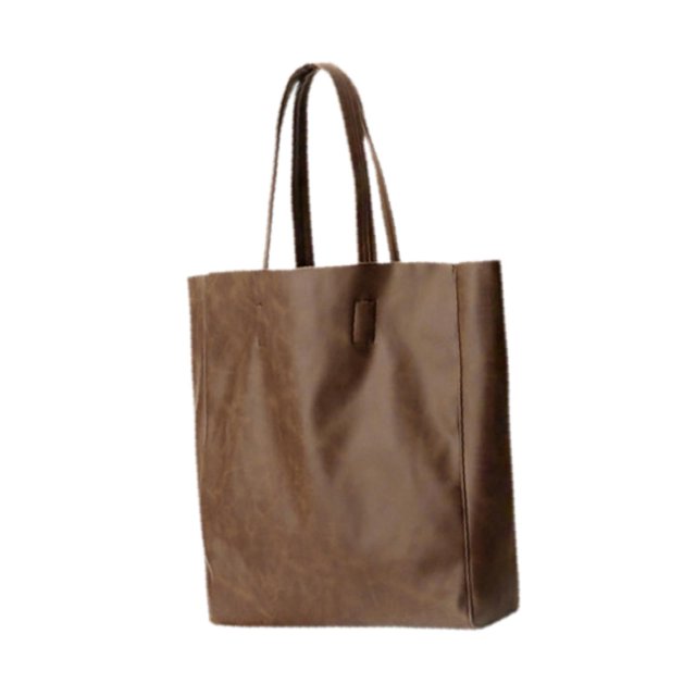 Esquirla Commuting Tote Bag PU Leather Shoulder Bag for Commuting Travel Birthday Gift Dark Brown