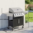 thumbnail image 3 of Outsunny 4+1 Burner Liquid Propane Gas Grill, Outdoor Portable BBQ Grill, 3 of 10