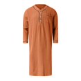thumbnail image 4 of Mens Muslim Arabia Casual Long Sleeve Pocket Loose Robe Shirt Muslim Robe Solid Pocket, 4 of 4