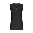 thumbnail image 5 of Timegard Womens Tank Tops Eyelet V Neck Button Slim Fitting Sleeveless Tops Casual Summer Beach Vacation, 5 of 5