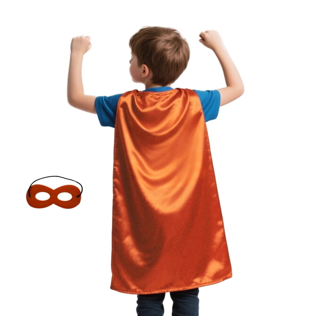 TOPTIE Adult Satin Superhero Capes and Mask Set, Holiday Festival Event Costumes And Dress Up