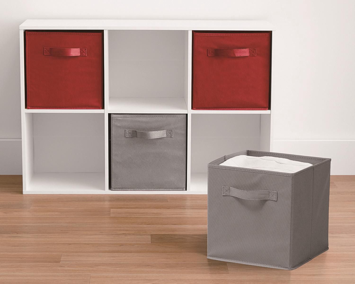 Mainstays panier de rangement en forme de cube, pliable, organisation de la maison, les principaux matériaux sont du tissu non usé et du papier cartonné, parfait pour la crèche, la salle de jeux, etc.