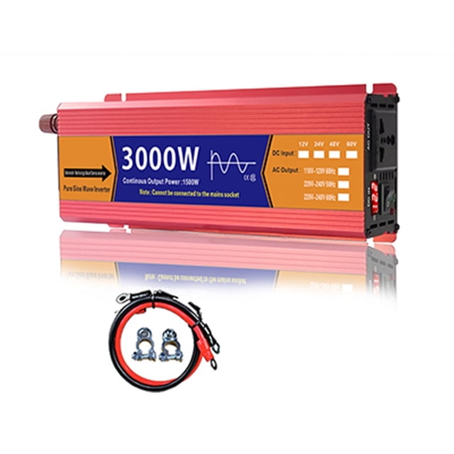Pure Sine Wave Inverter 12V/24V To AC 1000W/1600W/2200W/3000W Voltage Transformer Power Converter Solar LED Inverter ,Safety