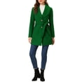 thumbnail image 2 of INSPIRE CHIC Manteau Trench Long pour Femme, Mignon, Col Rabattu, Boutonnage Simple, Ceinturé, TP Vert Pois, 2 of 6