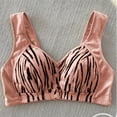 thumbnail image 2 of ManxiVoo Full Bust Front Closure Wireless Bra Large Cup Size Supportive Comfort Fit Seamless Camisole Style Printed Design M Size Orange, 2 of 6
