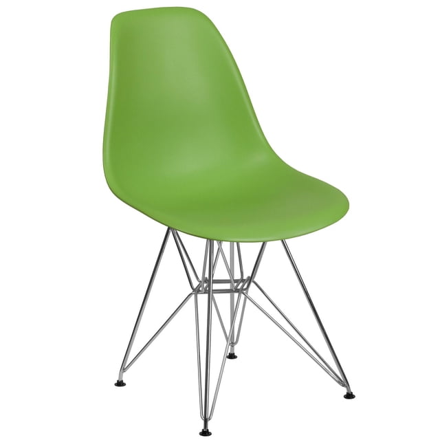 Chaise en plastique noir de la série Elon avec base chromée