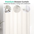 thumbnail image 2 of Rideaux de Douche avec Crochets 72"x72 Pouces, Rideaux de Douche pour Baignoire en Polyester Résistants à la Moisissure et à l'Eau avec Clip en C et Fond Magnétique, Rayures Ivoire, 2 of 9