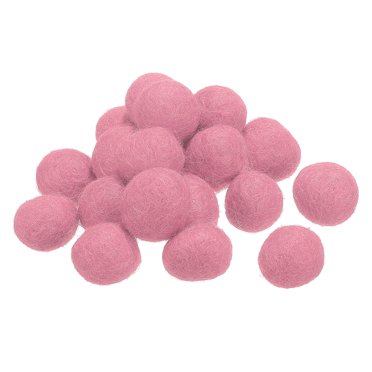 Unique Bargains Wool Felt Balls Beads Woolen Fabric 2cm 20mm Pink for Home Crafts 20Pcs
