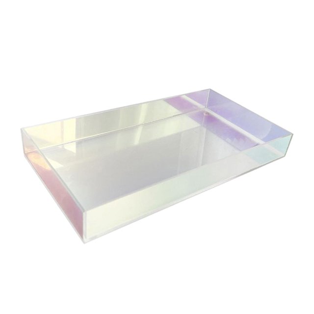 Abbracc Rectangle Transparent Plateau de Rangement Plateau de Fruits Décor Plateau de Bijoux Plateau de Vanité Plateau Décoratif pour Mariage Comptoir Affichage Parfum Commode