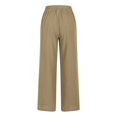 thumbnail image 4 of VEKDONE Womens Linen Long Pants Khaki L, 4 of 5