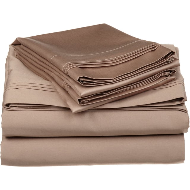 Alive Pixels Sheet Set (Pack of 2 Set) Taupe Solid 100 Percent Cotton Sheet Set with 15 Inch Fitted Sheet 200TC - Combo Offer (California King, Taupe)
