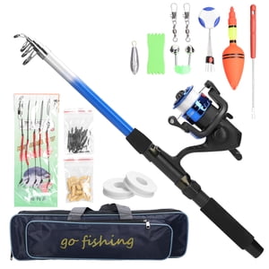 Ensemble d'engins de pêche accessoires de pêche portatives sac de pêche télescopique canne à pêche outil de pêche ensemble de bobine sac de poisson