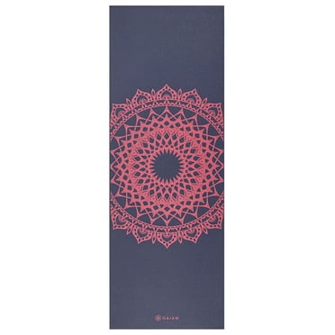 Tapis de Yoga 4MM Rose et Marine Fleur Marrakech