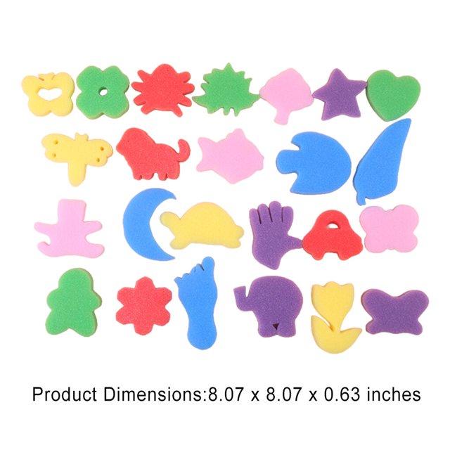 1 Set Painting Sponges Various Shape Patterns Art Early Learning Painting Sponges Craft Accessory Kids' Sponge Set Drawing Gifts for School Kindergarten Family