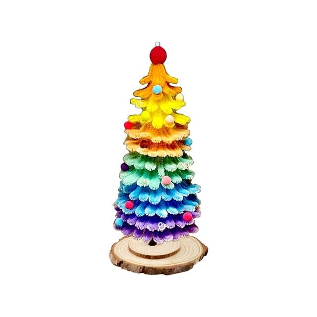 WLOELOEW Color A Macaron Twist Stick Christmas Tree Diy Kit Polyester Material 20 Cm High 7.9 Inches Colorful And Easy To Make A